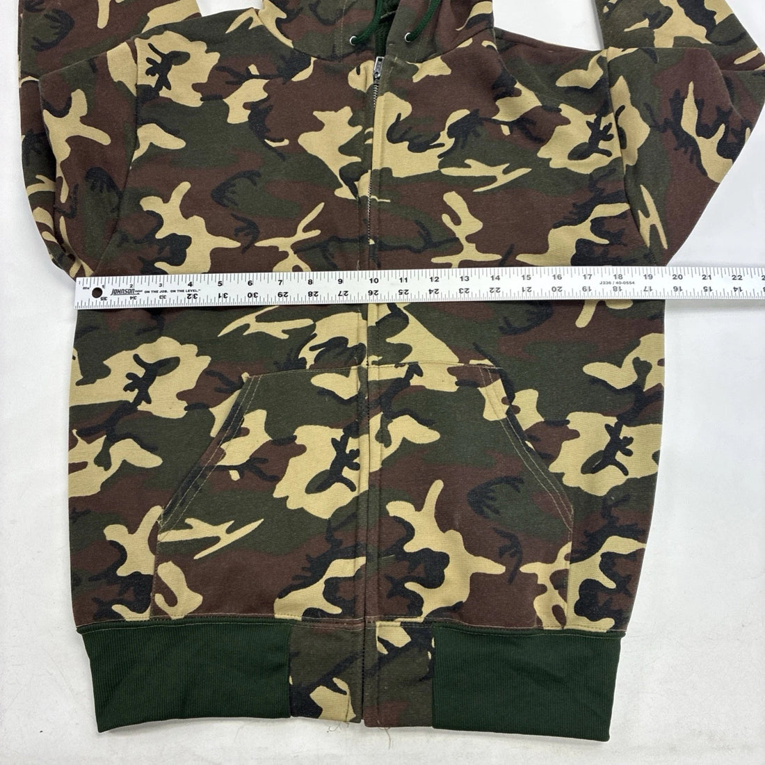 Vintage Camo Thermal Sweatshirt Hoodie Size Small 80s