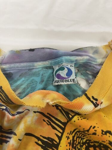 Vintage Sun Moon Chris Pinkerton Liquid Blue All Over Print T-Shirt XL 1992 90s