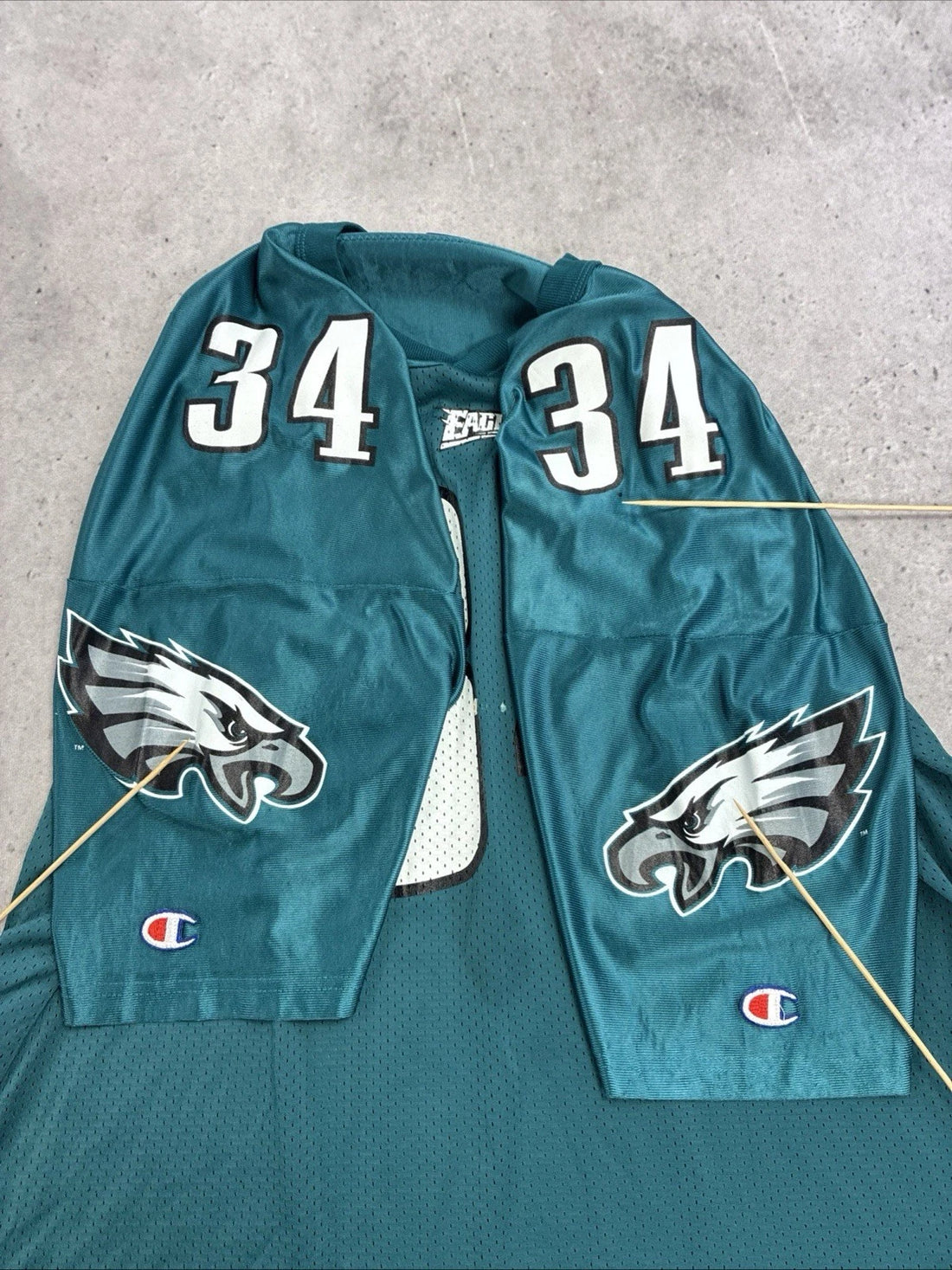 Vintage Philadelphia Eagles Kevin Turner Champion Jersey Size 52 NFL