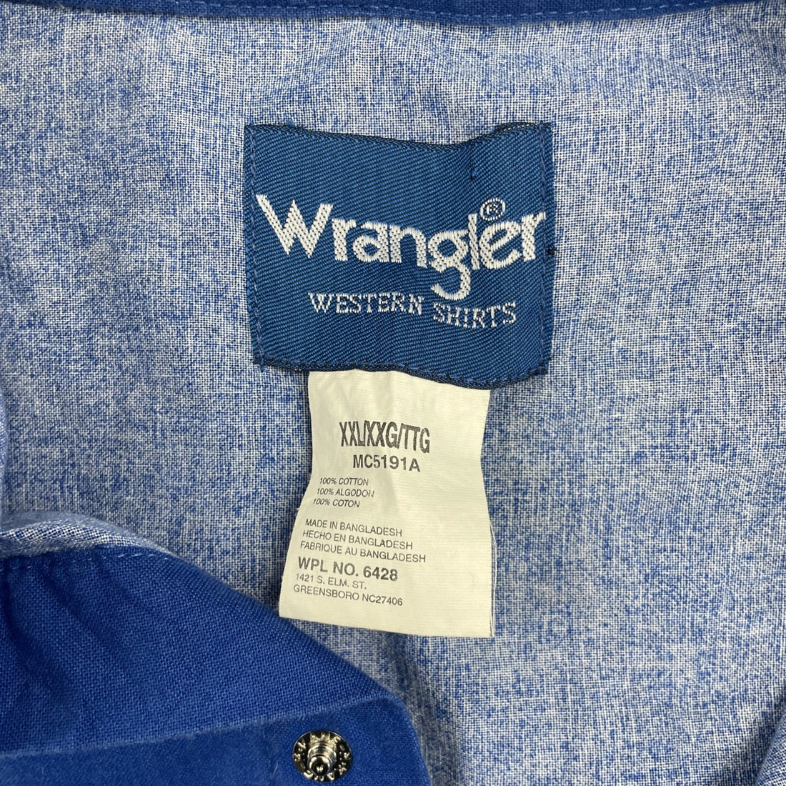 Vintage Wrangler Pearl Snap Shirt Size 2XL Western Cowboy Ranch