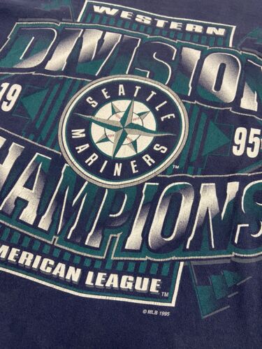 Vintage Seattle Mariners Western Division Champs T-Shirt Size Large 1995 90s MLB