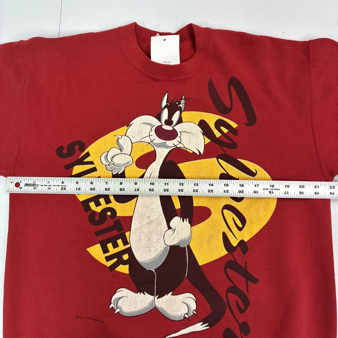 Vintage Sylvester The Cat Warner Bros Crewneck Sweatshirt Size Large 1993 90s