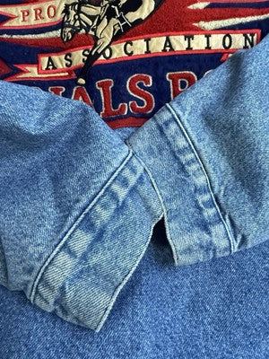 Colorado Pro Rodeo Association Denim Jacket Size Large Blue Western Cowboy 2007