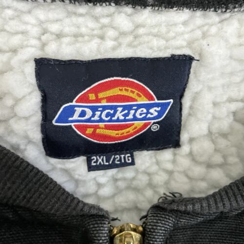 Dickies Canvas Work Vest Jacket Size 2XL Black Sherpa Lined