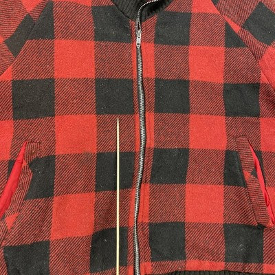 Vintage Fieldmaster Wool Bomber Jacket Size XL Buffalo Plaid Reversible