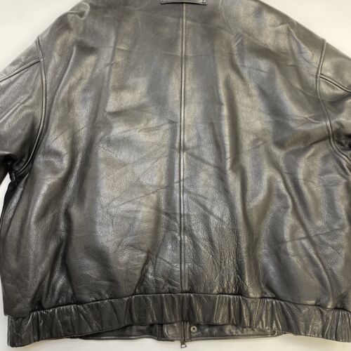 Vintage Eddie Bauer Leather Bomber Jacket Size 2XL Black