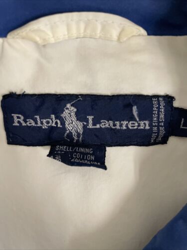 Vintage Polo Ralph Lauren Cross Flags Light Parka Jacket Size Large White