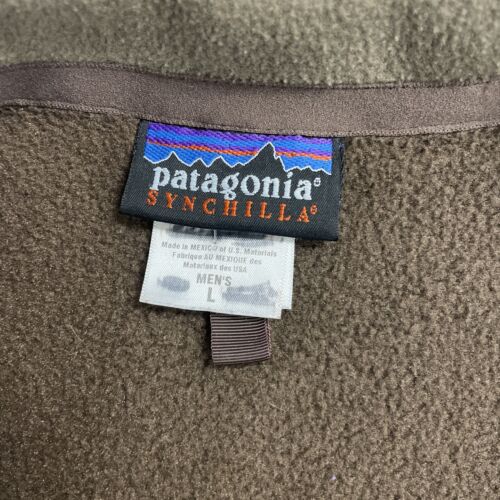 Patagonia Synchilla Fleece Vest Jacket Size Large Brown