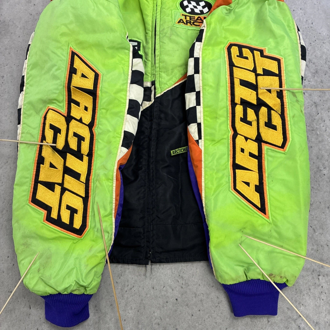 Vintage Team Arctic Cat Snowmobile Racing Jacket Size XL