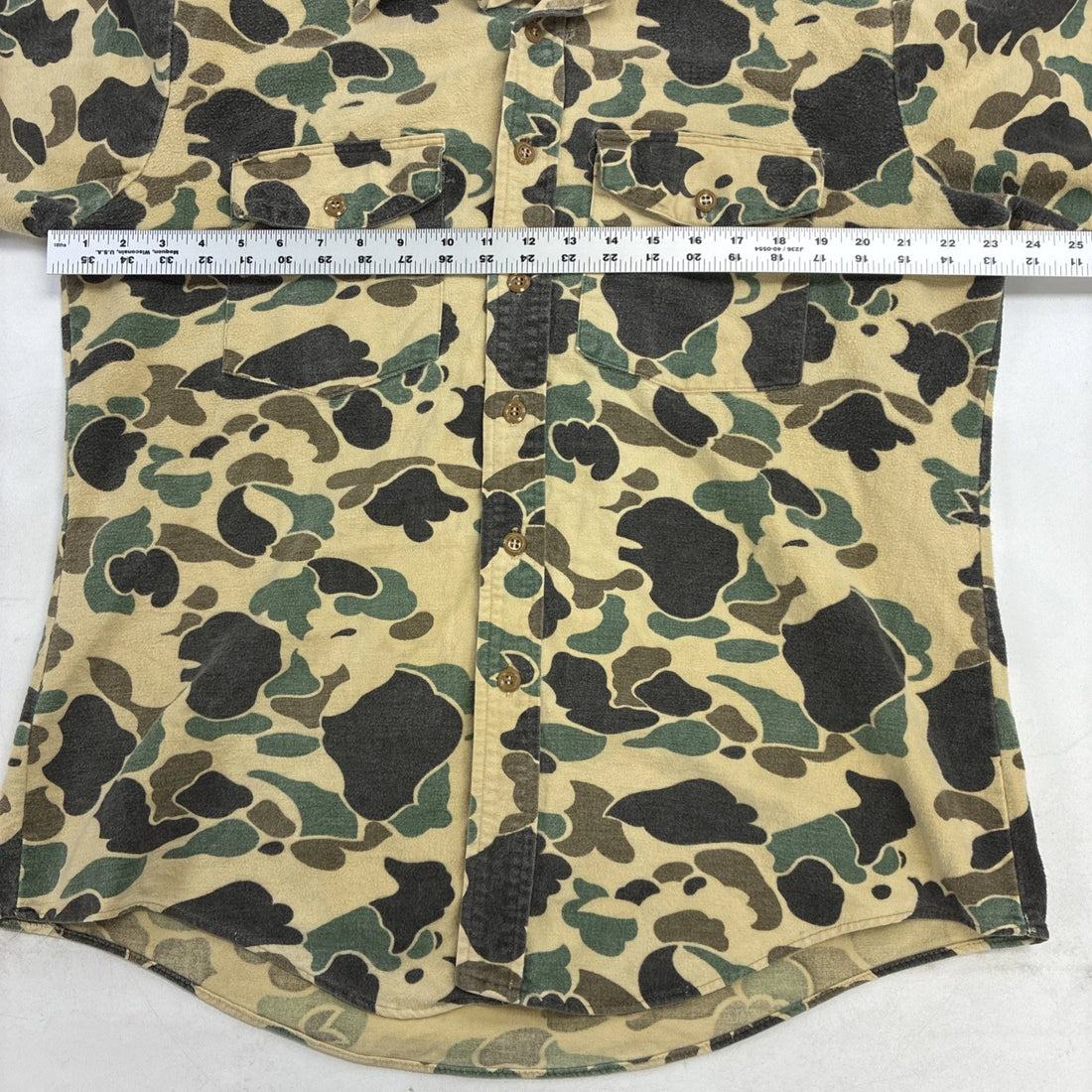 Vintage Duxbak Duck Camo Button Up Shirt Size Large