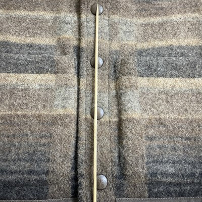 Vintage Ralph Lauren Wool Vest Jacket Size Small Plaid Leather Trim
