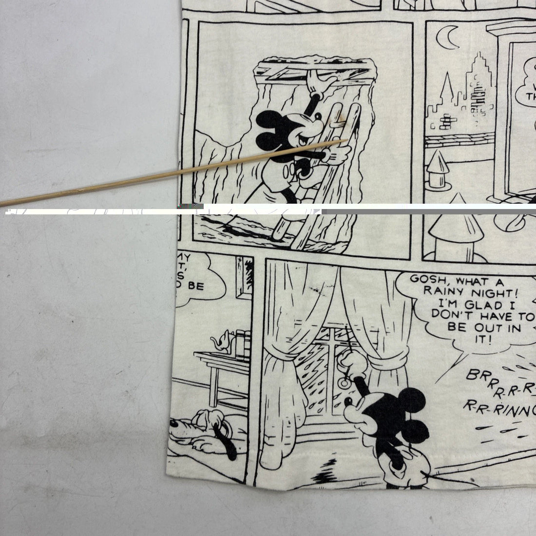 Vintage Mickey Mouse Florida Comic Strip Disney T-Shirt XL All Over Print 90s