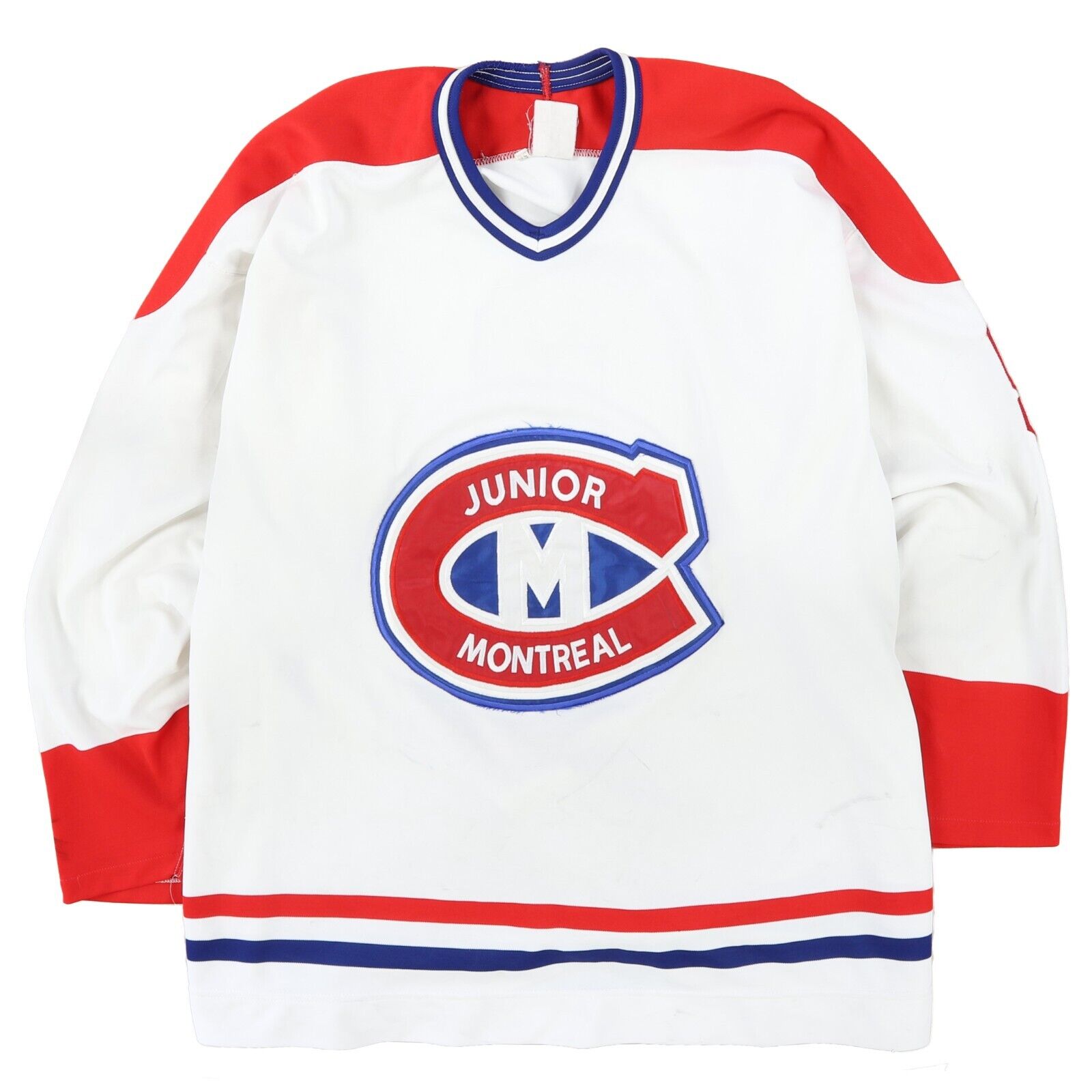 Vintage Montreal Junior Authentic Hockey Jersey Size 56 Fight Strap QM Throwback Vault