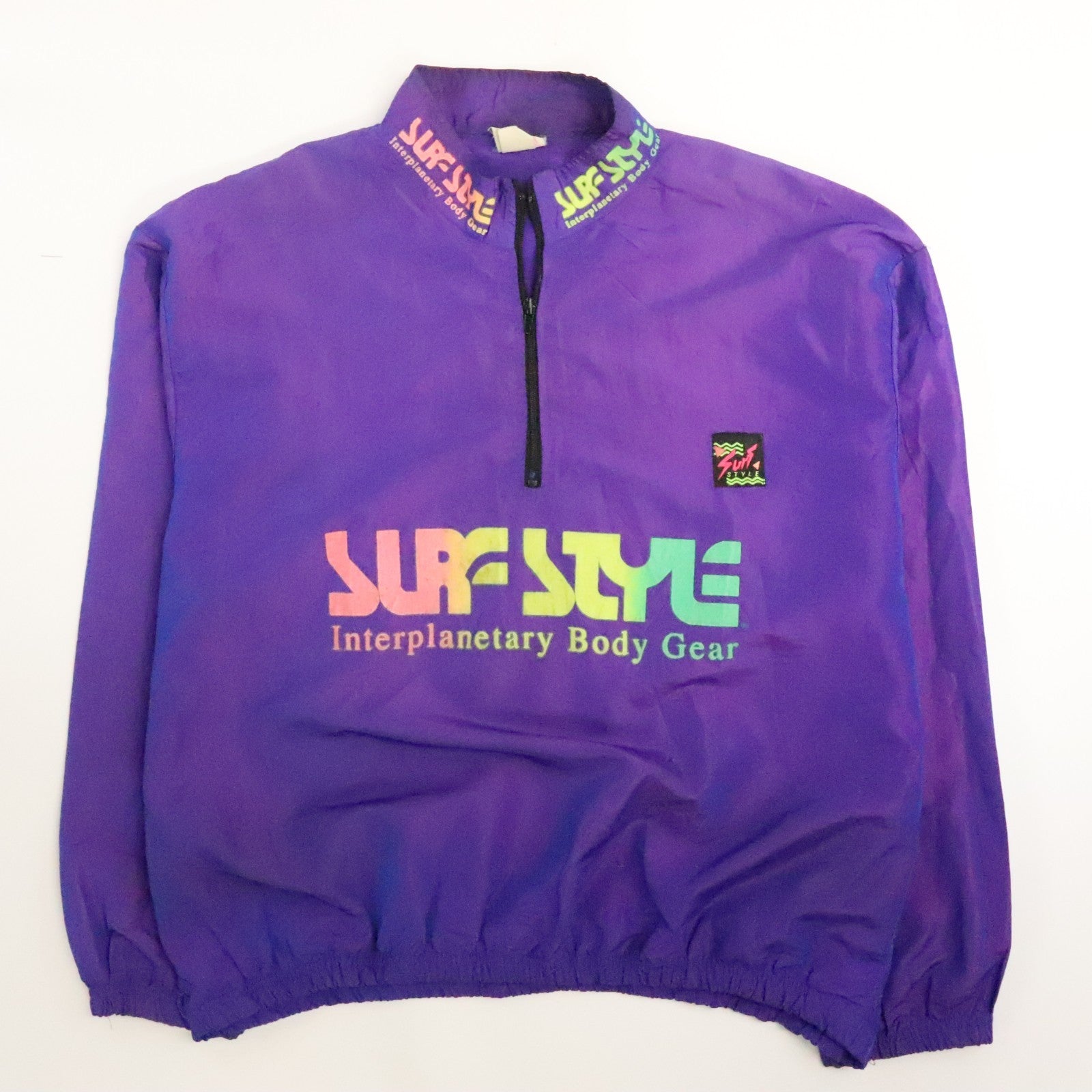 Vintage Surf Style Pullover Windbreaker Light Jacket One