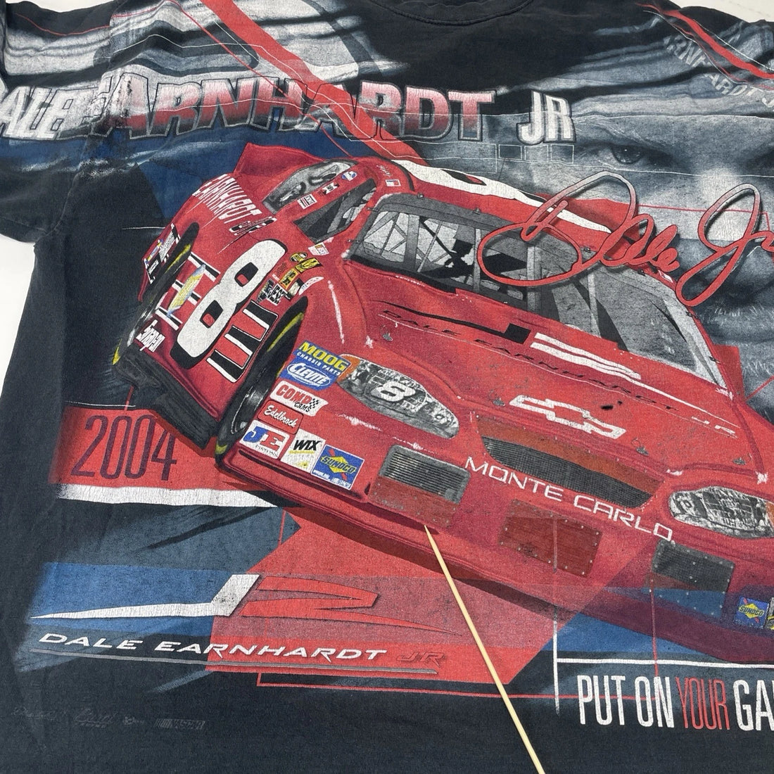 Vintage Dale Earnhardt Jr. Racing T-Shirt Size Large All Over Print NASCAR