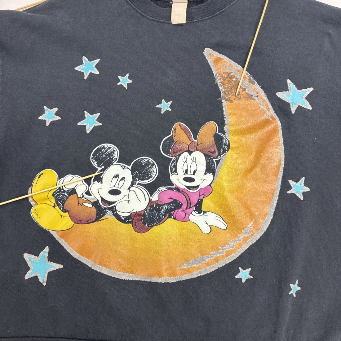 Vintage Mickey Minnie Mouse Night Moon Disney Crewneck Sweatshirt Size XL 90s