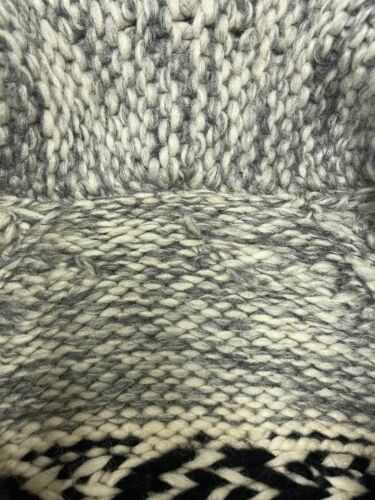 Vintage Wool Knit Cowichan Cardigan Sweater Size Medium Fair Isle