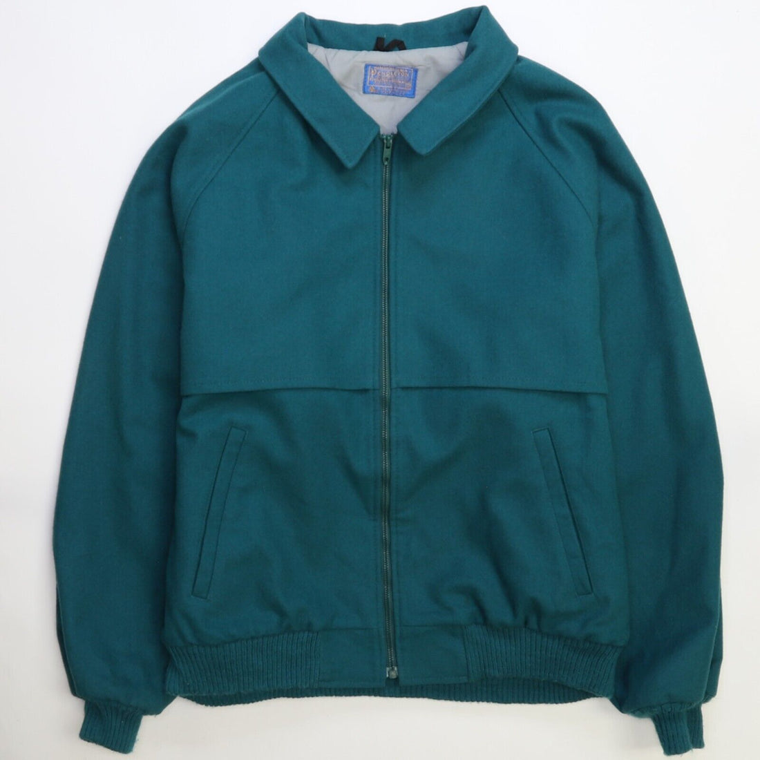 Vintage Pendleton Wool Bomber Jacket Size Medium Teal