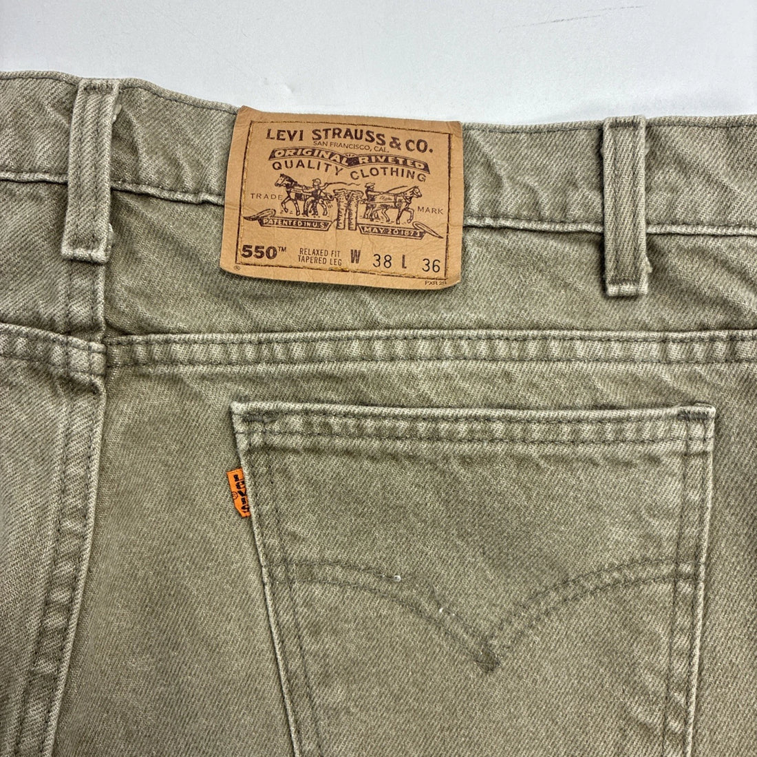 Vintage Levi Strauss & Co 550 Denim Jeans Pants 38 X 36 Green 40550-0232