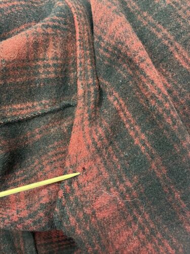 Vintage Woolrich Wool Hunting Coat Jacket Size 44 Red Plaid 1930s 30s