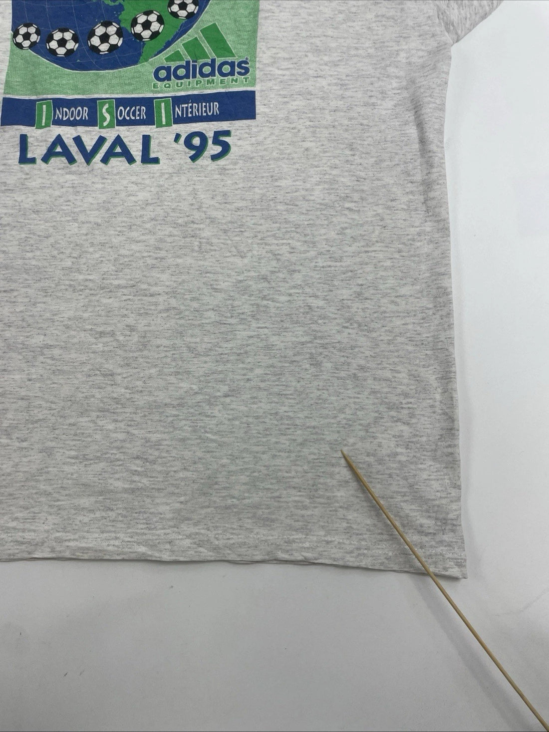 Vintage Adidas Trefoil Soccer T-Shirt Size Medium Double Sided 90s