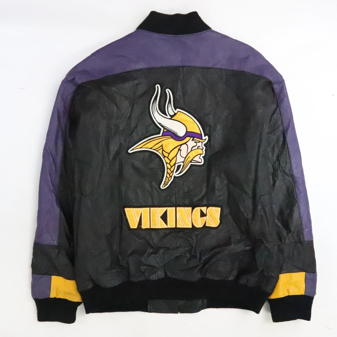 Vintage Minnesota Vikings G-III Carl Banks Leather Varsity Jacket Size Large NFL