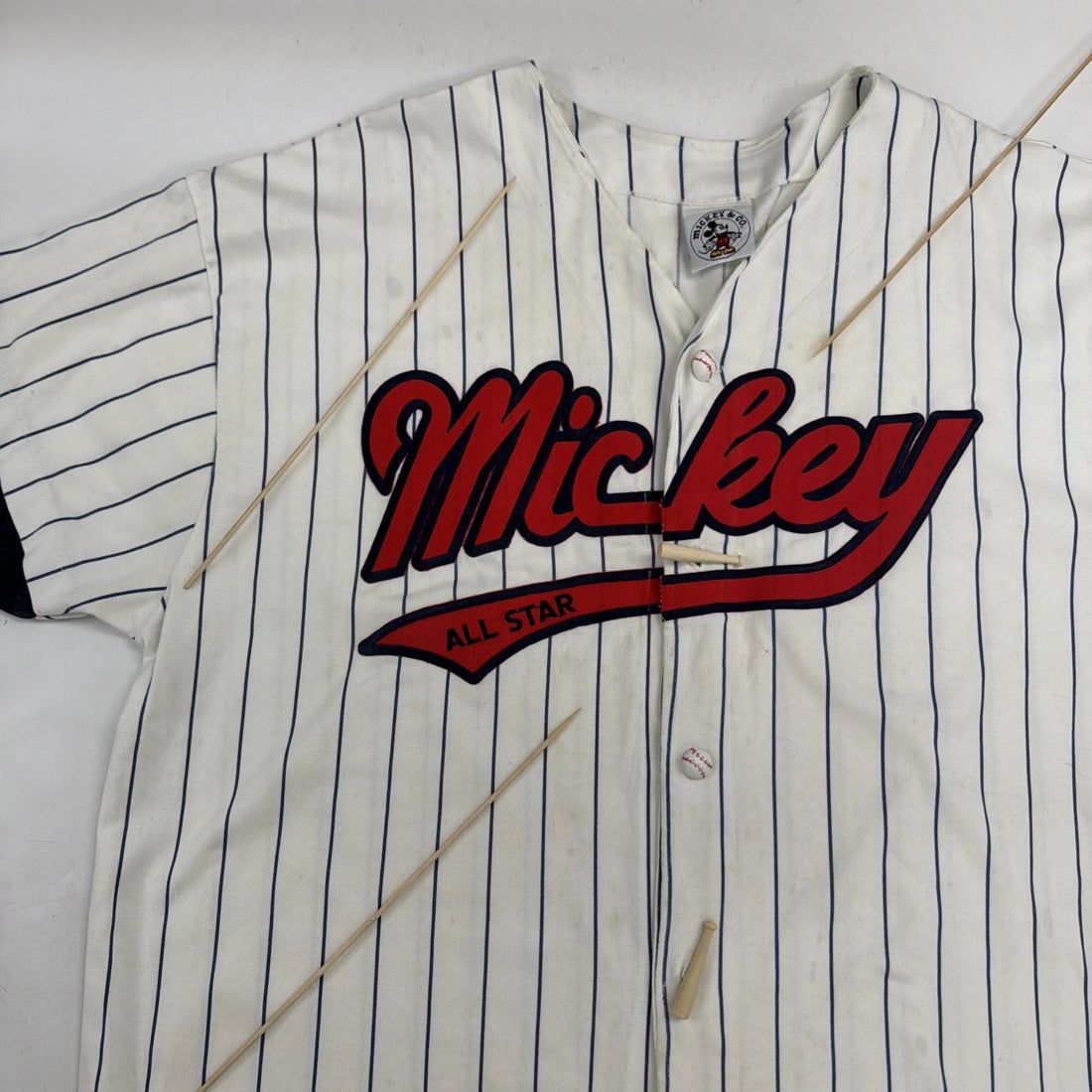 Vintage Mickey Mouse All Star Disney Baseball Jersey Size XL
