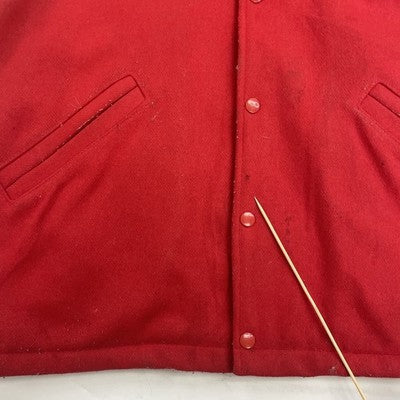 Vintage Sarnia Varsity Leather Wool Jacket Size 46 Red