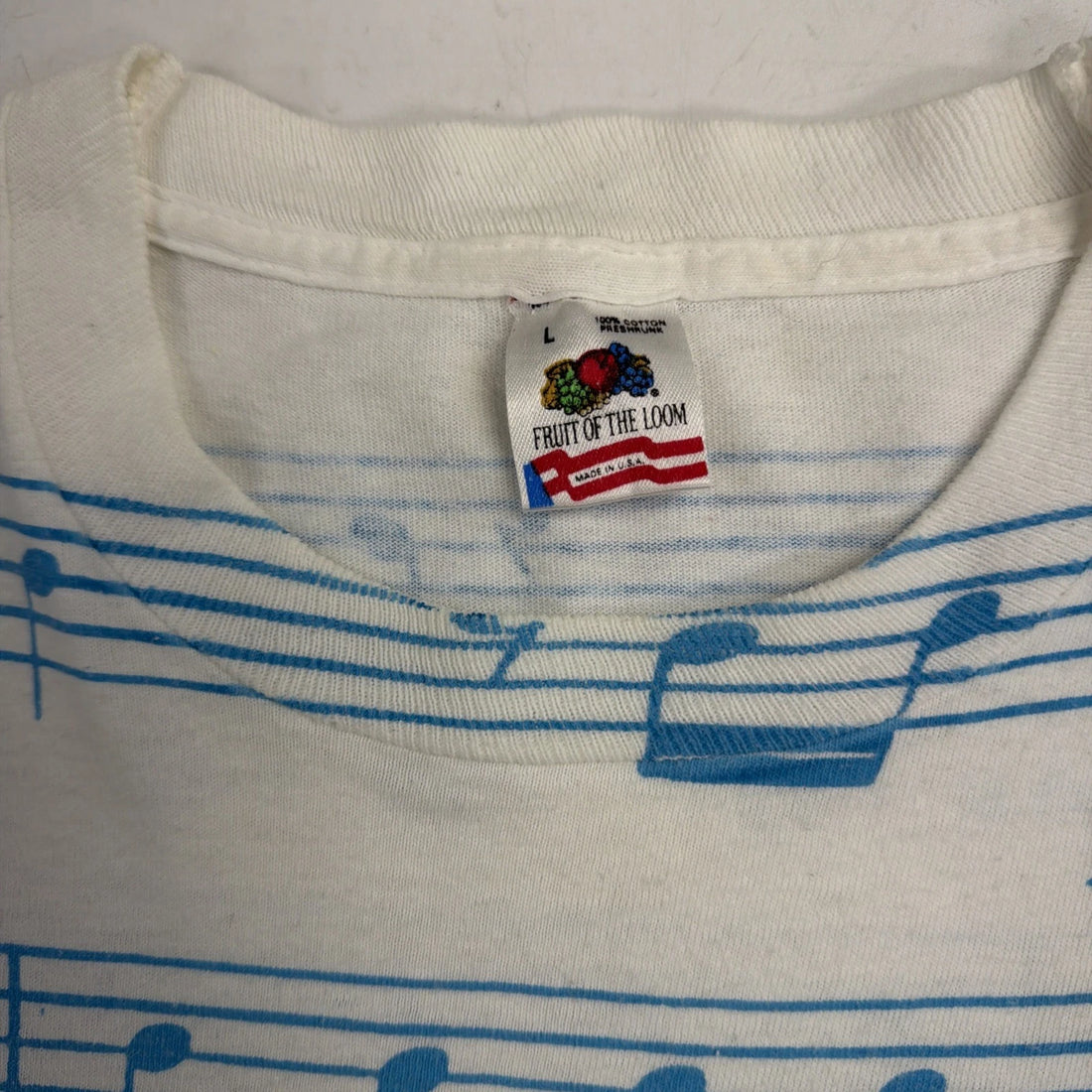Vintage Brady Bunch Music T-Shirt Size Large All Over Print 90s