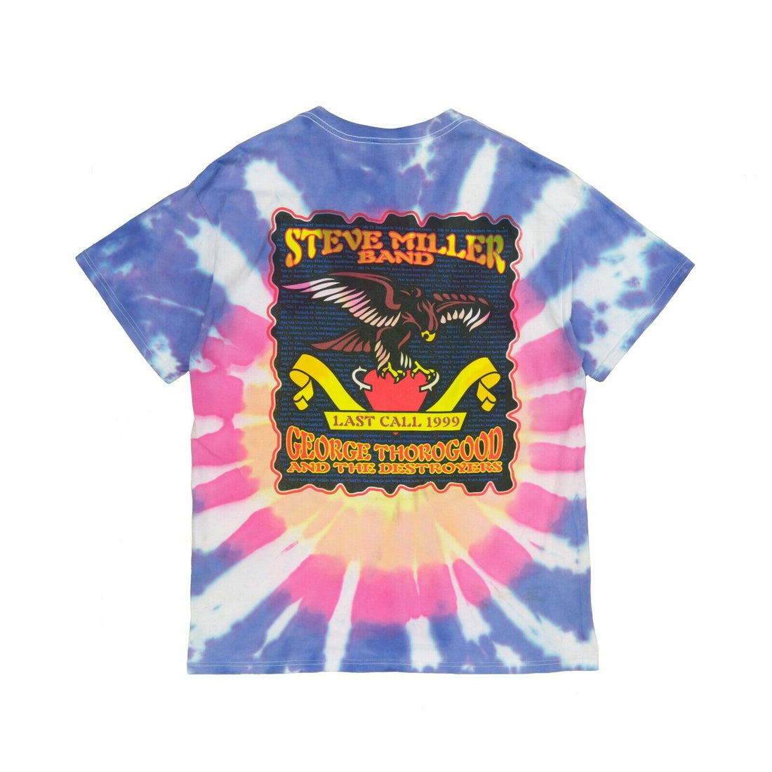 Vintage Steve Miller Band Last Call Tour Tie Dye T-Shirt XL Band Tee 1999 90s