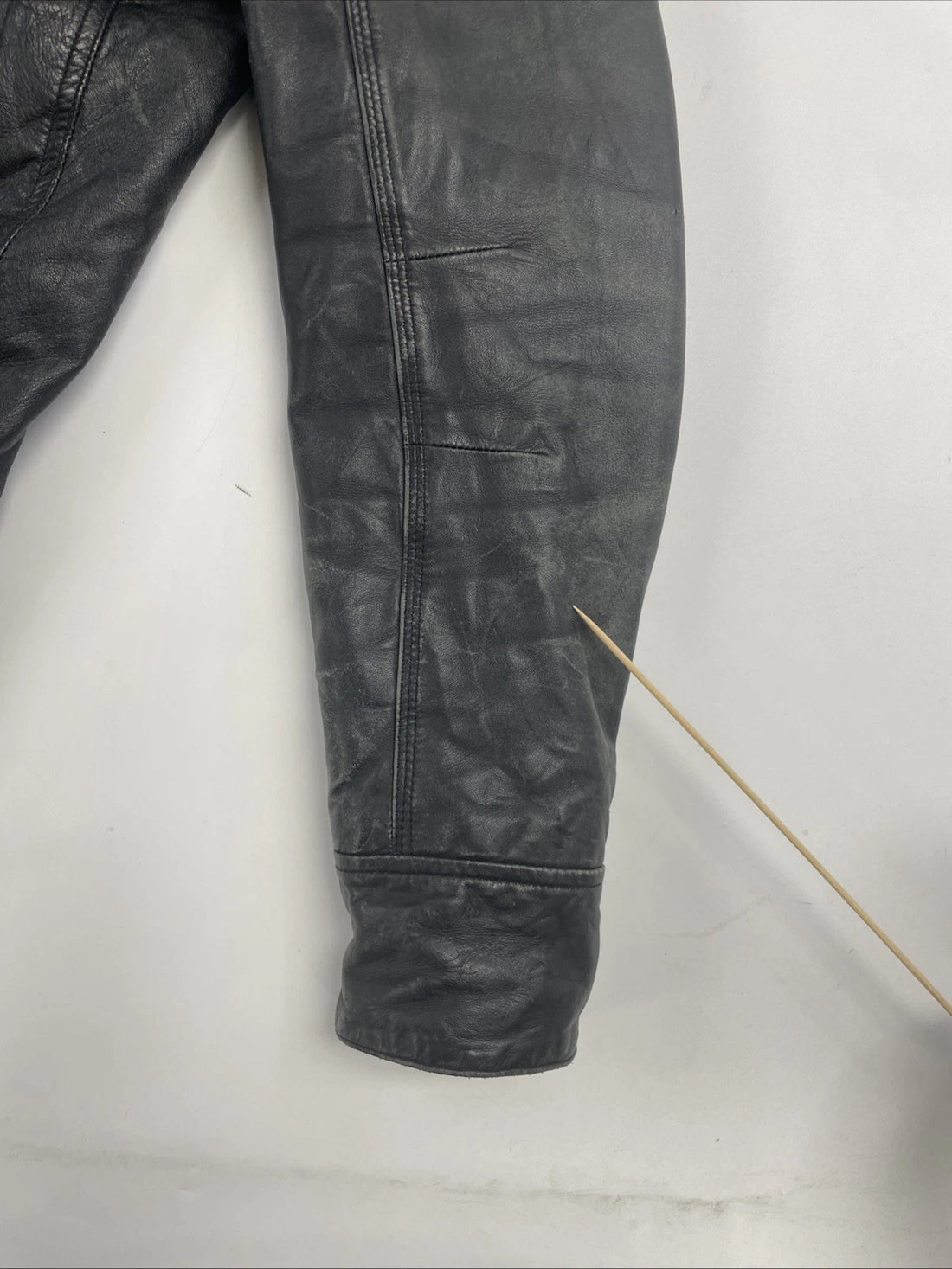 State Leather Bomber Jacket Size Large Black