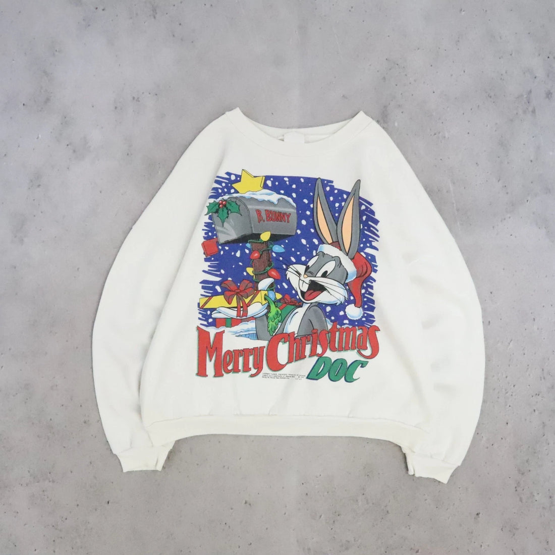 Vintage Bugs Bunny Christmas Looney Tunes Crewneck Sweatshirt Size Large 90s