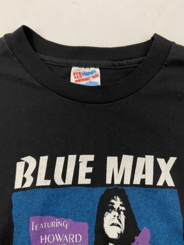 Vintage Blue Max Rockin Blues Music T-Shirt Size Large Black 90s