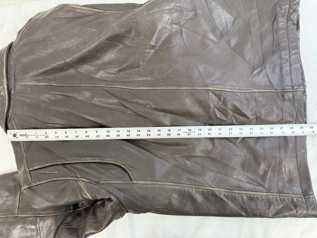 Andrew Marc New York Leather Coat Jacket Size XLT Brown