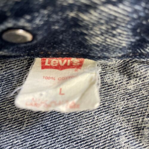 Vintage Levi Strauss & Co Denim Trucker Jacket Size Small White Tab Acid Wash