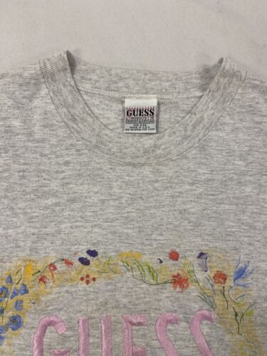 Vintage Guess Fleurie Georges Marciano T-Shirt Size Large Embroidered 90s