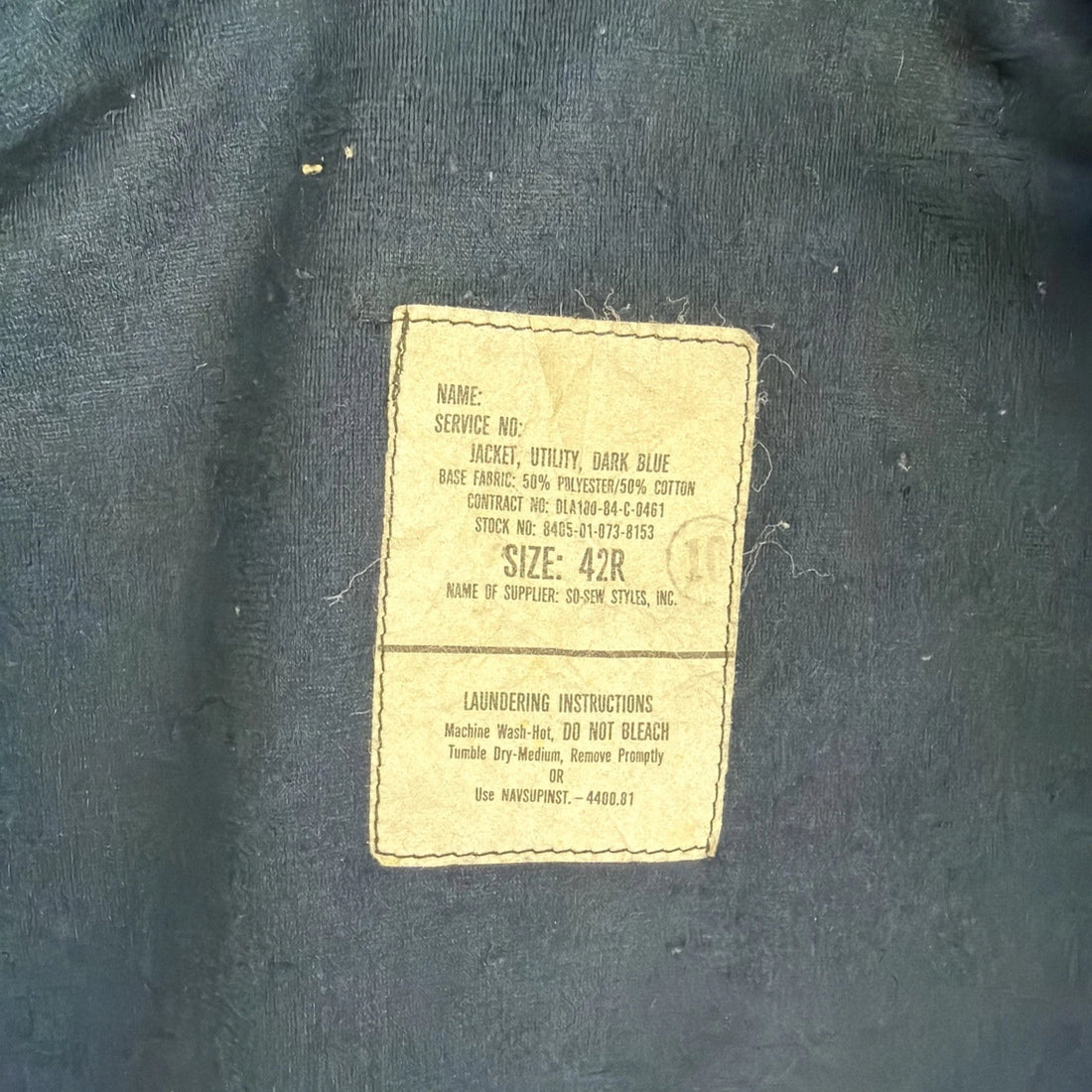 Vintage US Navy Utility Jacket Jacket Size 42R Blue USN