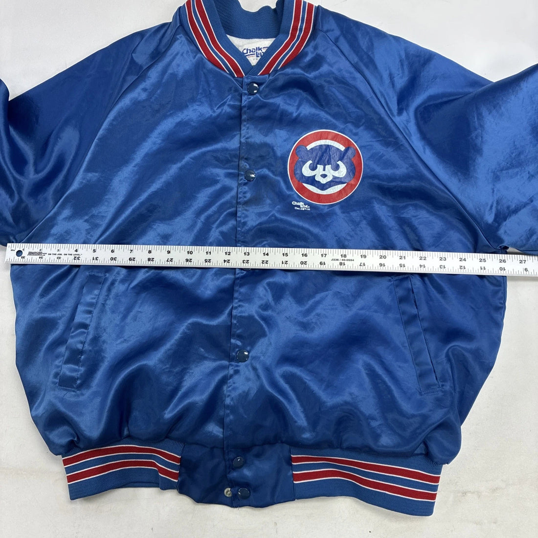 Vintage Chicago Cubs Chalk Line Satin Bomber Jacket Size XL MLB