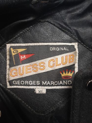 Vintage Guess Club Georges Marciano Western Leather Wool Varsity Jacket Size XL