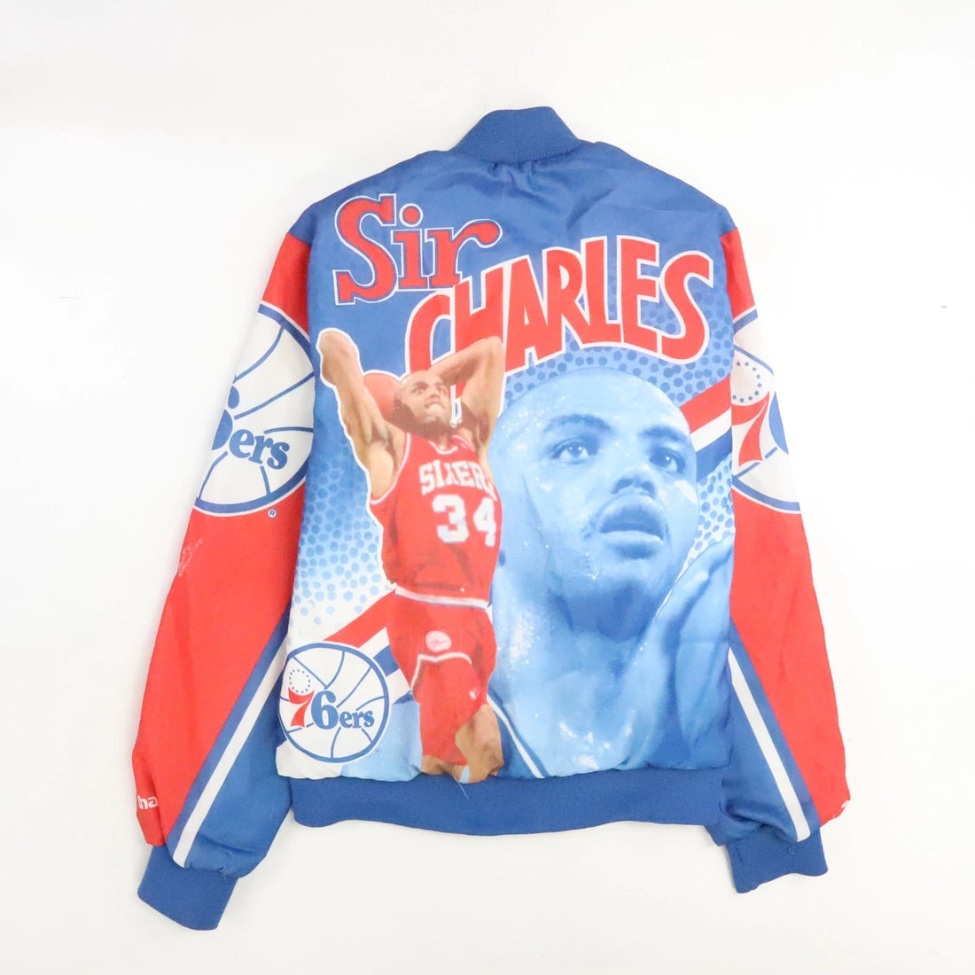 Vintage Charles Barkley Philadelphia 76ers Chalk Line Fanimation Jacket Small