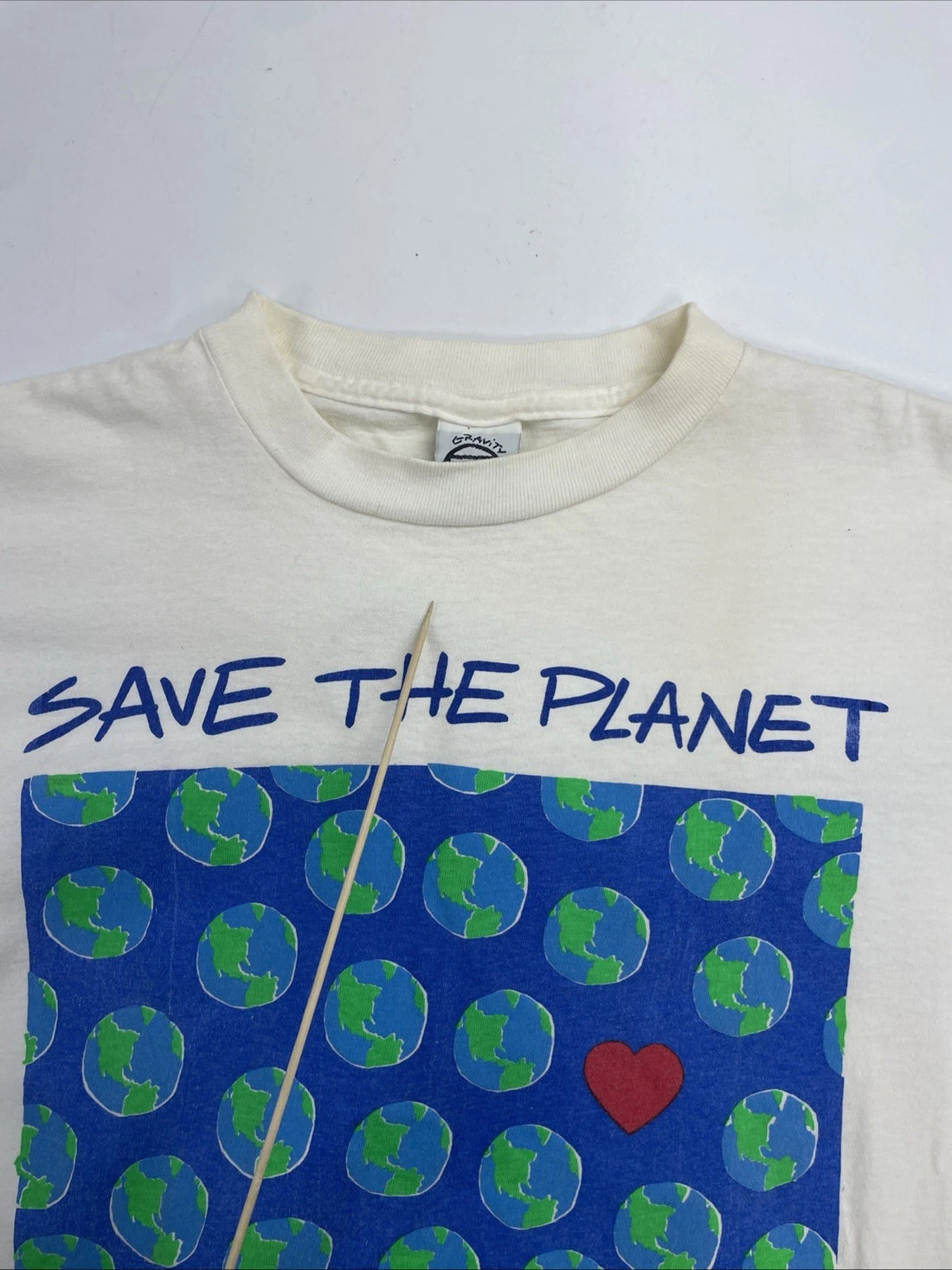 Vintage Save The Planet Start With The USA Gravity Graphics T-Shirt Size Large