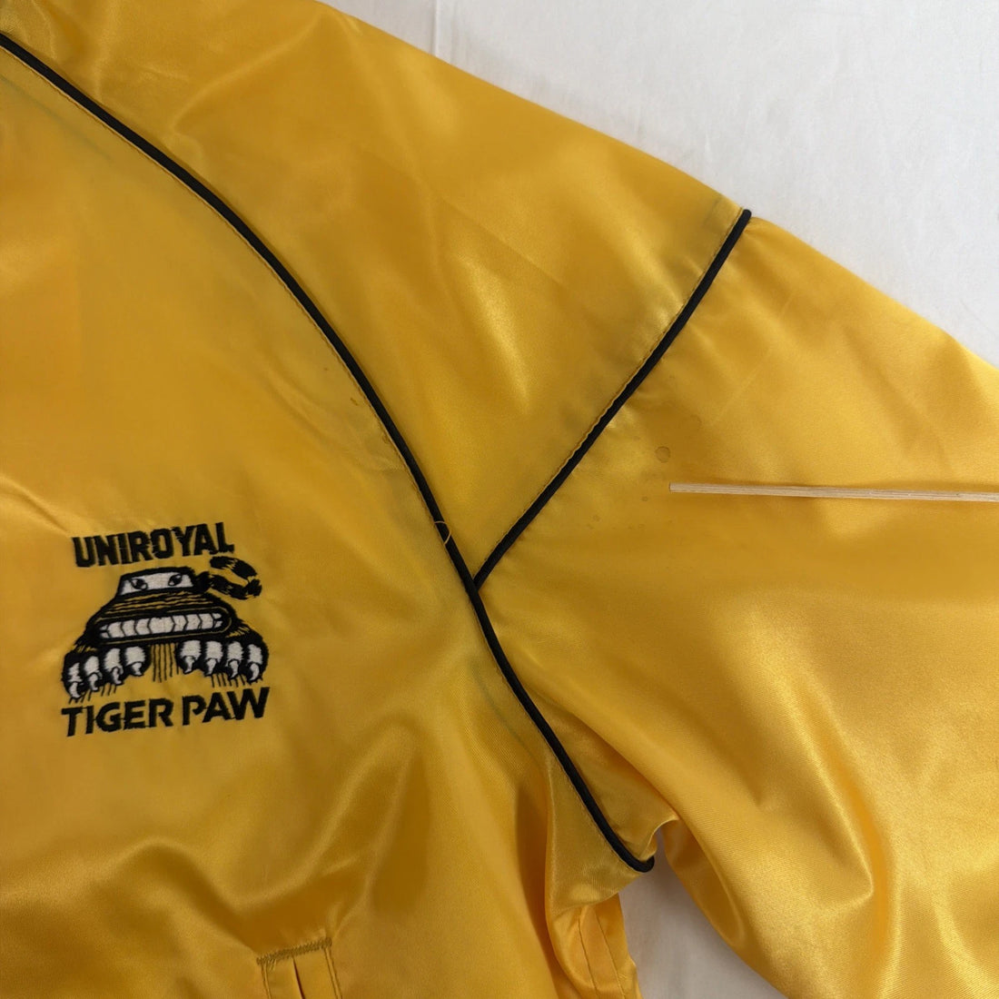 Vintage Uniroyal Tiger Paw Satin Bomber Jacket Size Small