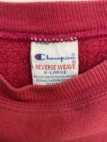 Vintage Champion Reverse Weave Blank Crewneck Sweatshirt Size XL Pink 90s NCAA