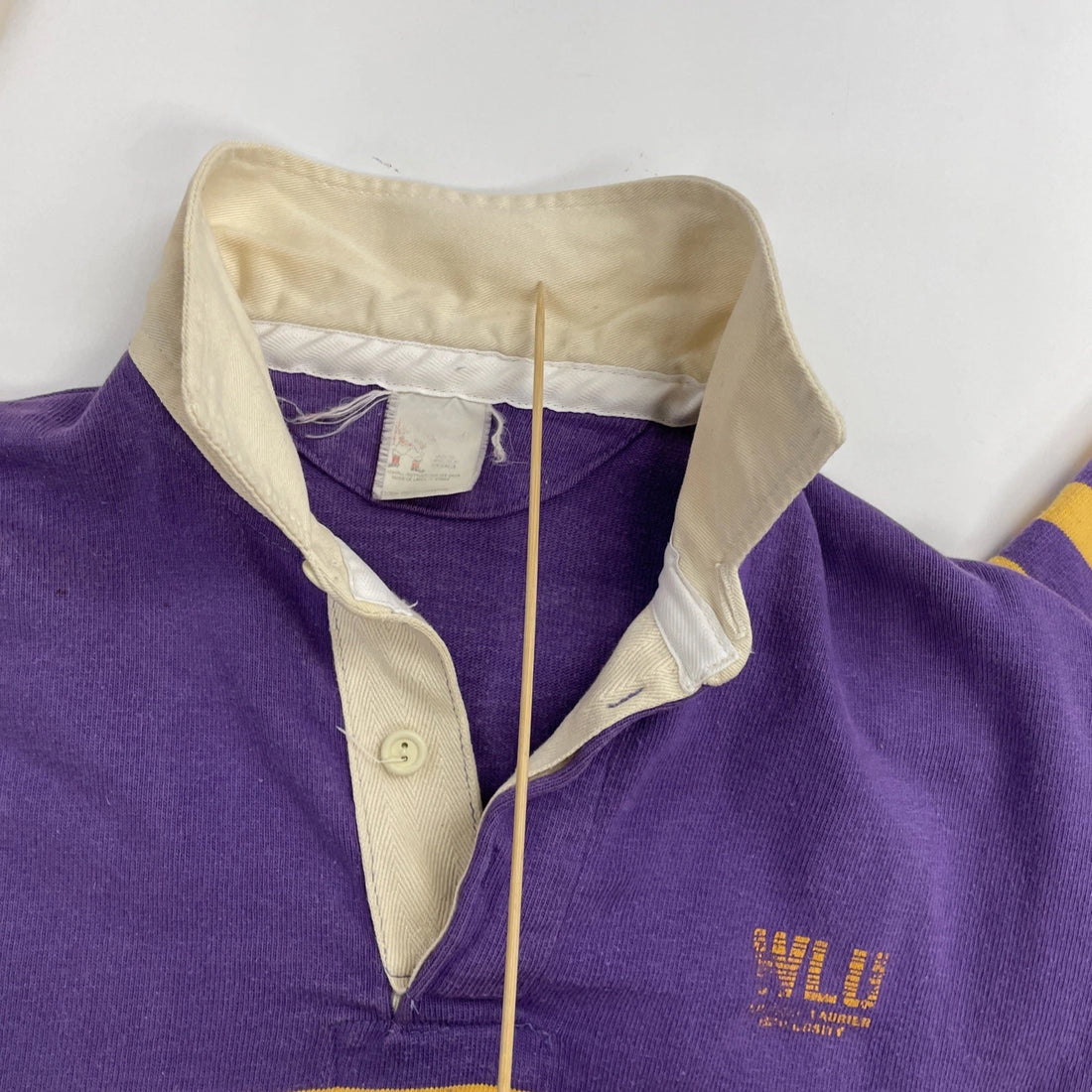 Vintage Wilfrid Laurier University Rugby Shirt Size Medium Striped