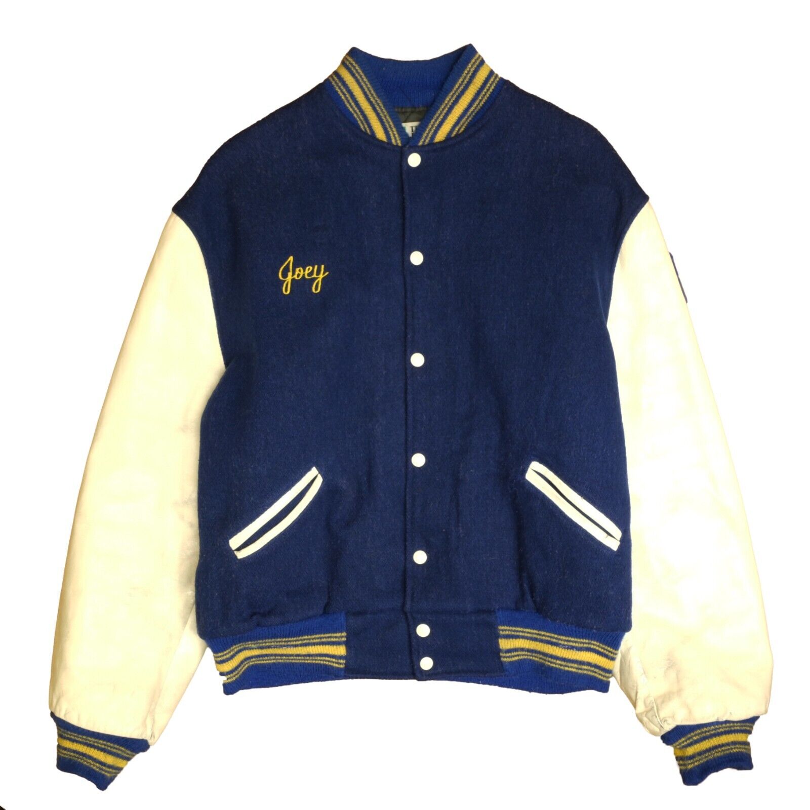 Vintage Art & Design Leather Wool Varsity Jacket Size Large 1988 80s