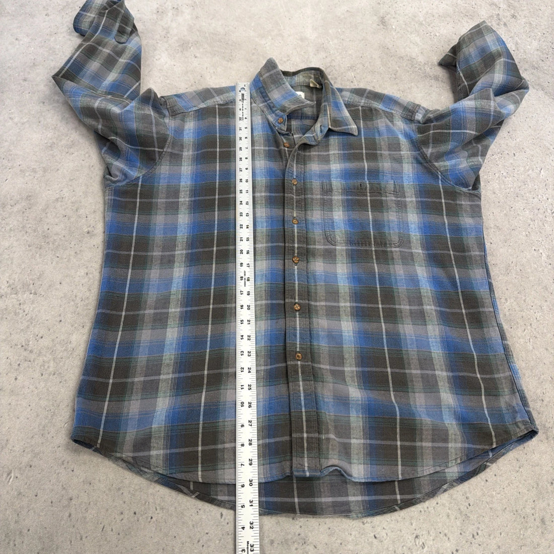 Vintage Sears Roebuck Button Up Plaid Flannel Shirt Size XL