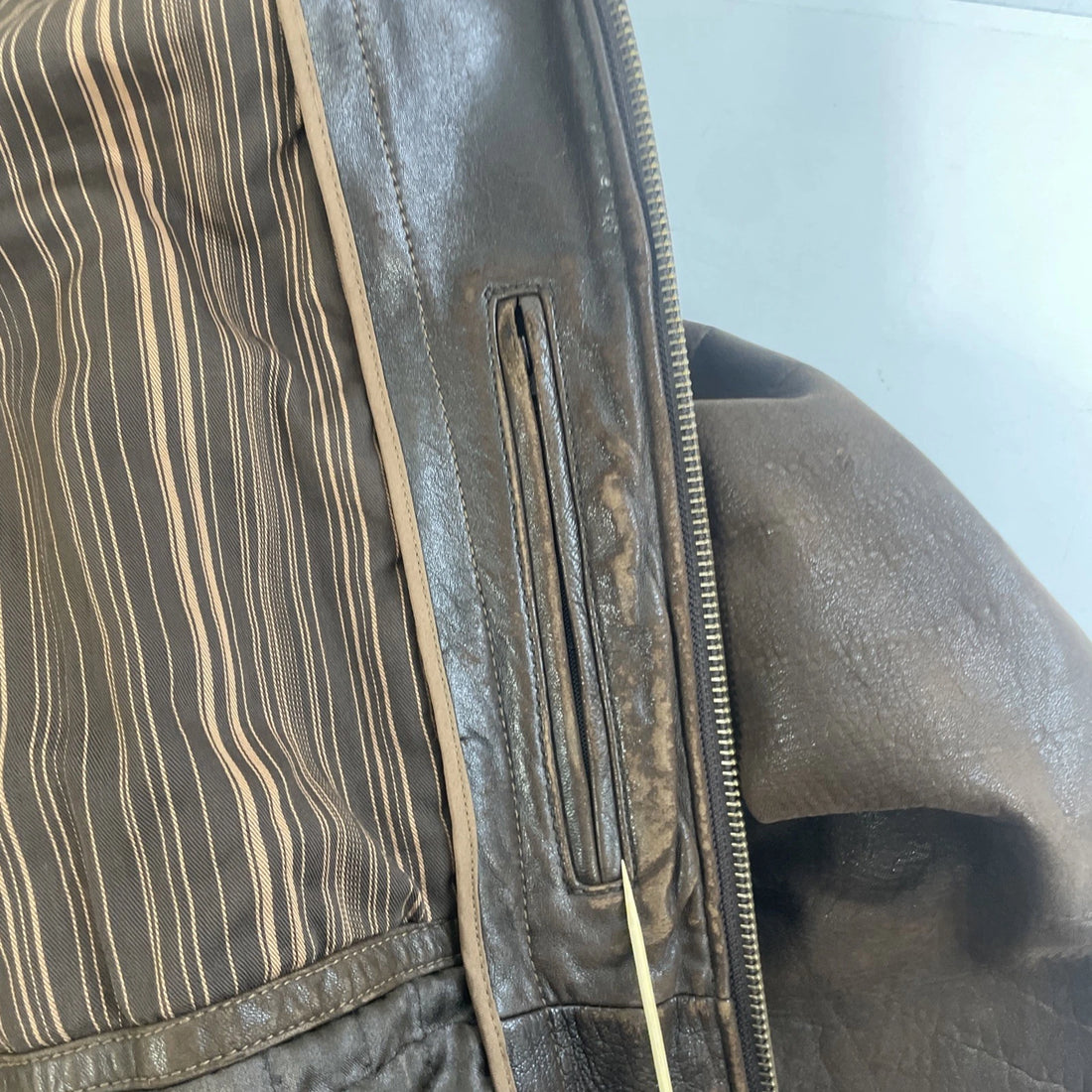 Bernardo Leather Bomber Jacket Size XL Brown