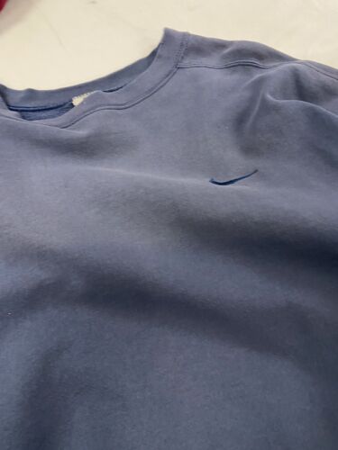 Vintage Nike Tonal Sweatshirt Crewneck Men Large Blue Spell Out 90s Made In  Usa