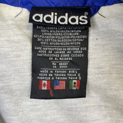 Vintage Adidas Windbreaker Light Jacket Size Large Blue Black
