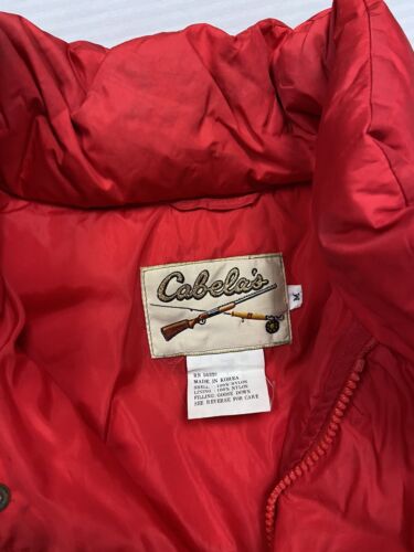 Vintage Cabela's Quilted Puffer Jacket Size Medium Red